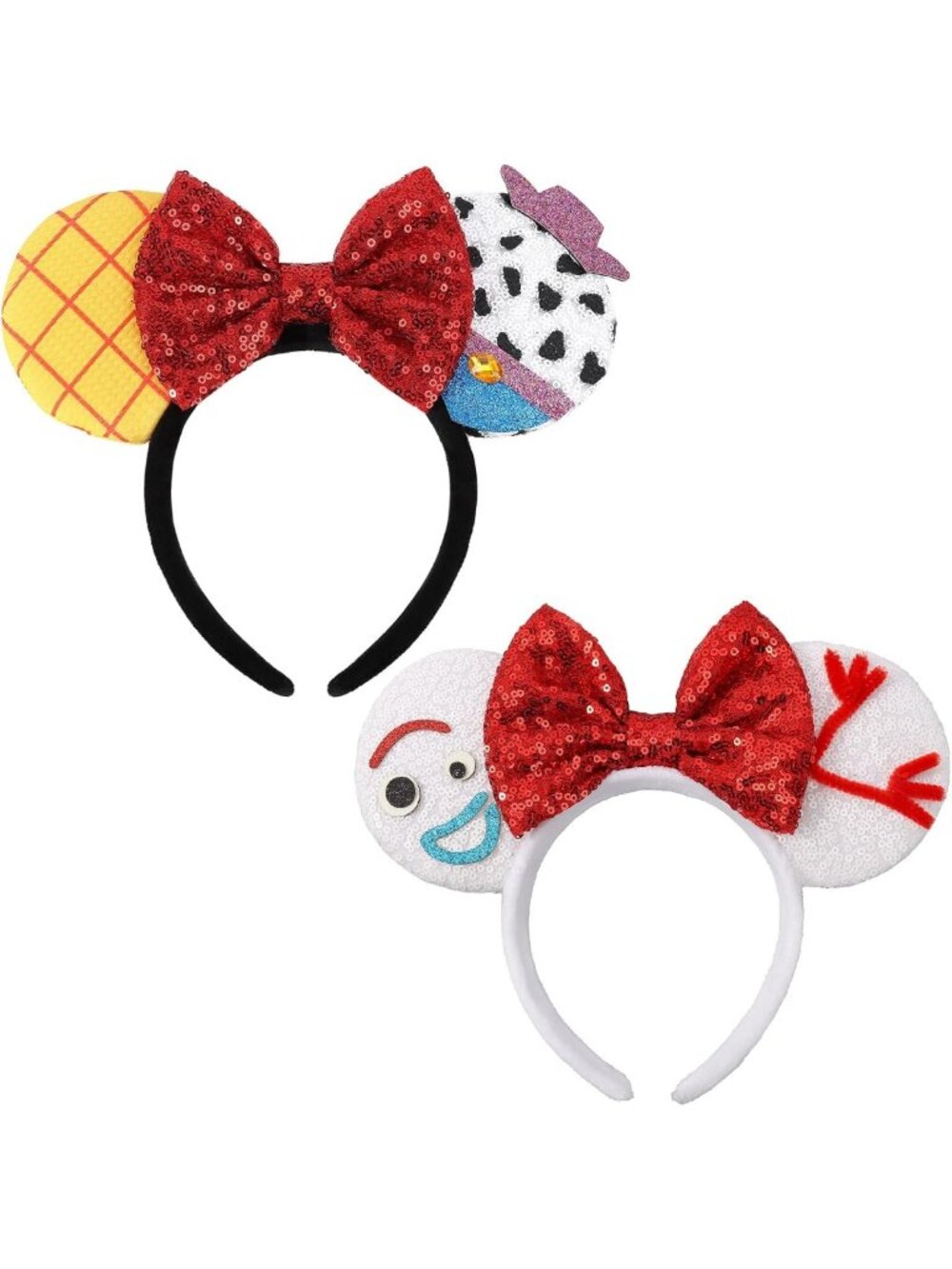 Sparkly Sequin Bow Headbands - 2 Pack for Women & Kids, Perfect Party & Cosplay